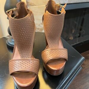 Brown Perforated Women's Sandals